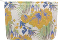 Makeup Bags for Purse Zipper Cosmetic Pouch Large Travel Canvas Make Up Organizer Tool Pouch for Women and Girls,Brocade Flower Yellow
