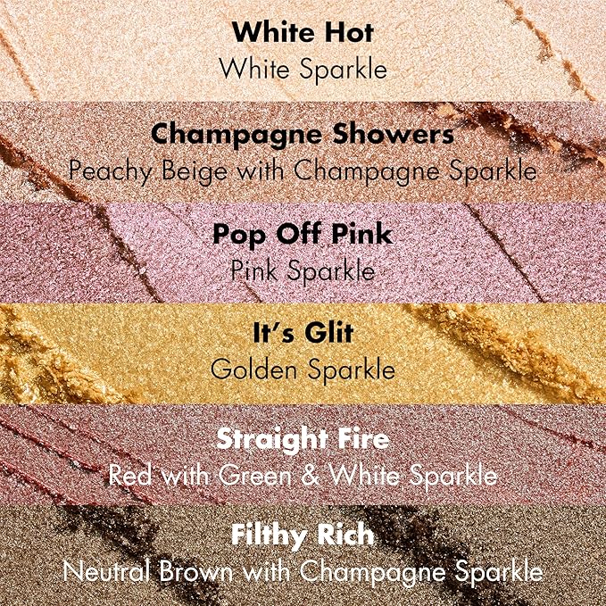 e.l.f. Fine As Fleck Glitter Eyeshadow, Long-Lasting Sheer Eye Makeup With A Shimmer Finish, Soft, Smooth Formula, Vegan & Cruelty-Free, Filthy Rich
