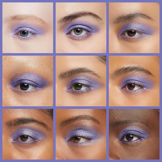 Blueberry Shimmering Violet Purple Blue Pressed Powder Single Eyeshadow; Talc, Paraben & Cruelty Free